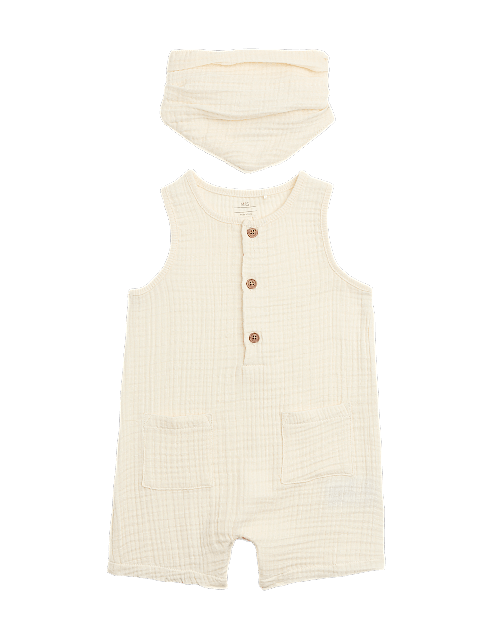 Pure Cotton Romper with Bib (0-3 Yrs)