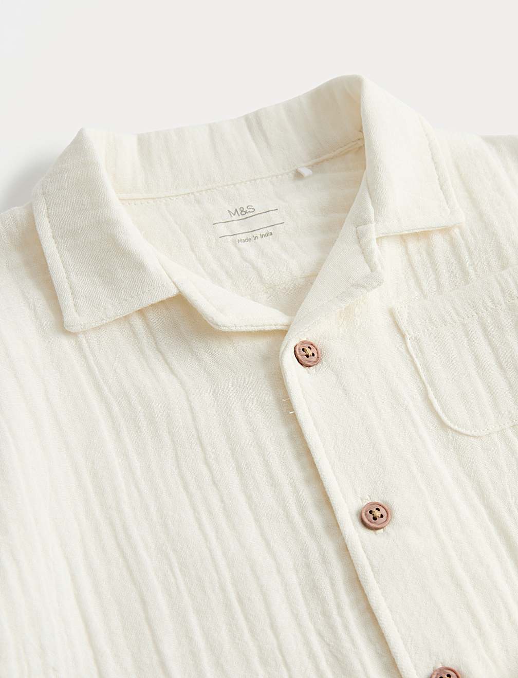 2 Piece Double Cloth Shirt and Striped Shorts Outfit (0-5 Years)