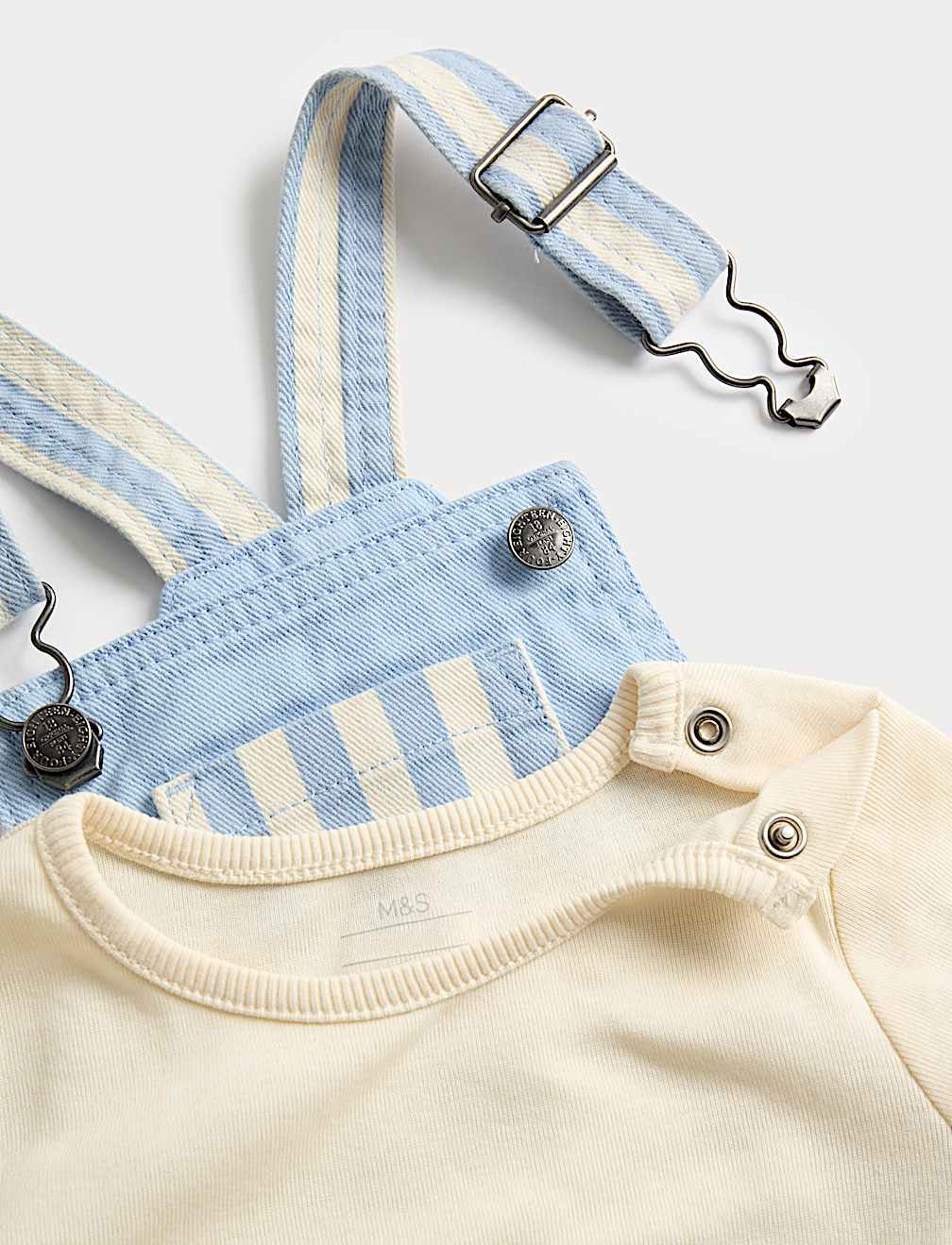 2 Piece Pure Cotton Dungarees Outfit (0-3 Yrs)