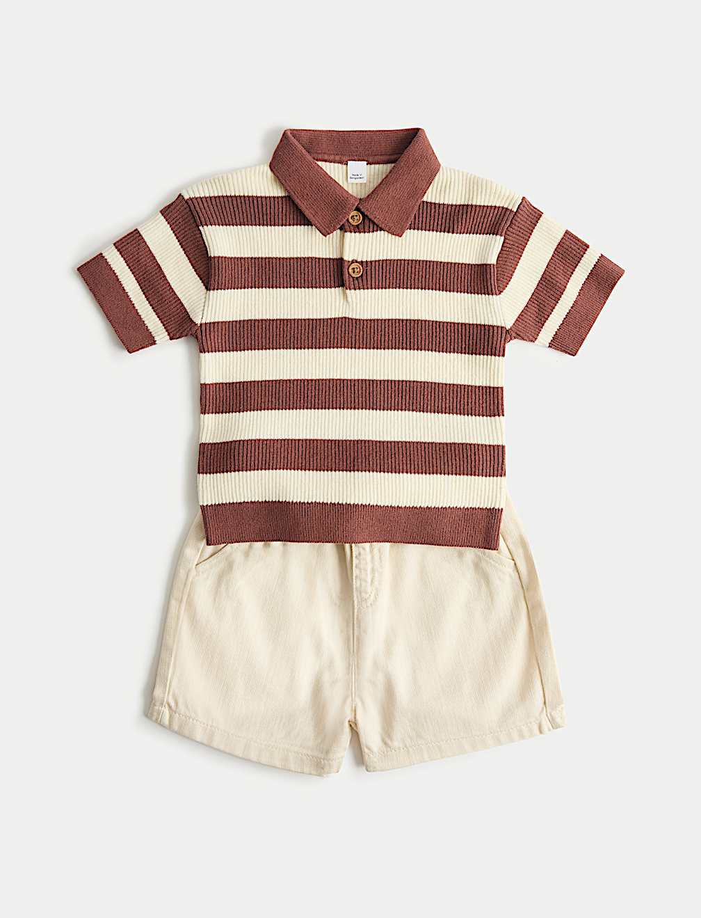 Striped Knit Top & Shorts Outfit (0-5 Years)