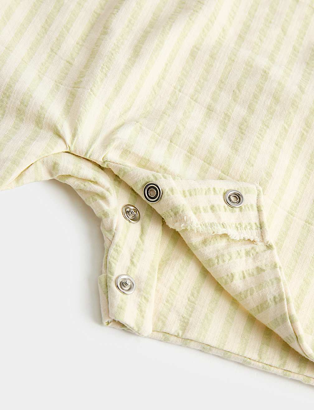 Cotton Rich Seersucker Striped Romper (0-3 Yrs)
