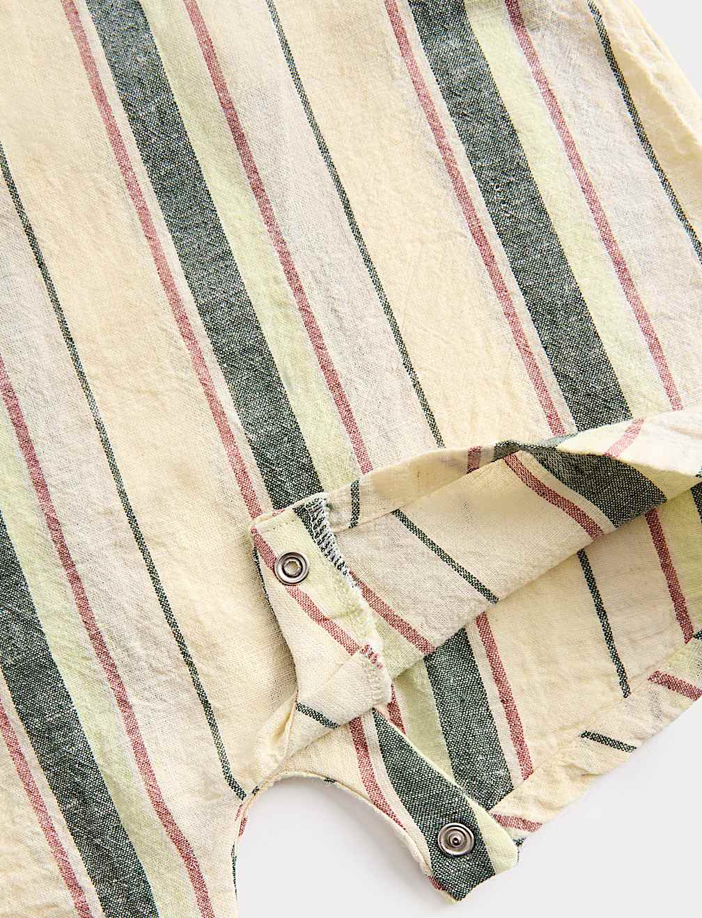 Linen Blend Striped Bibshort (0-3 Yrs)