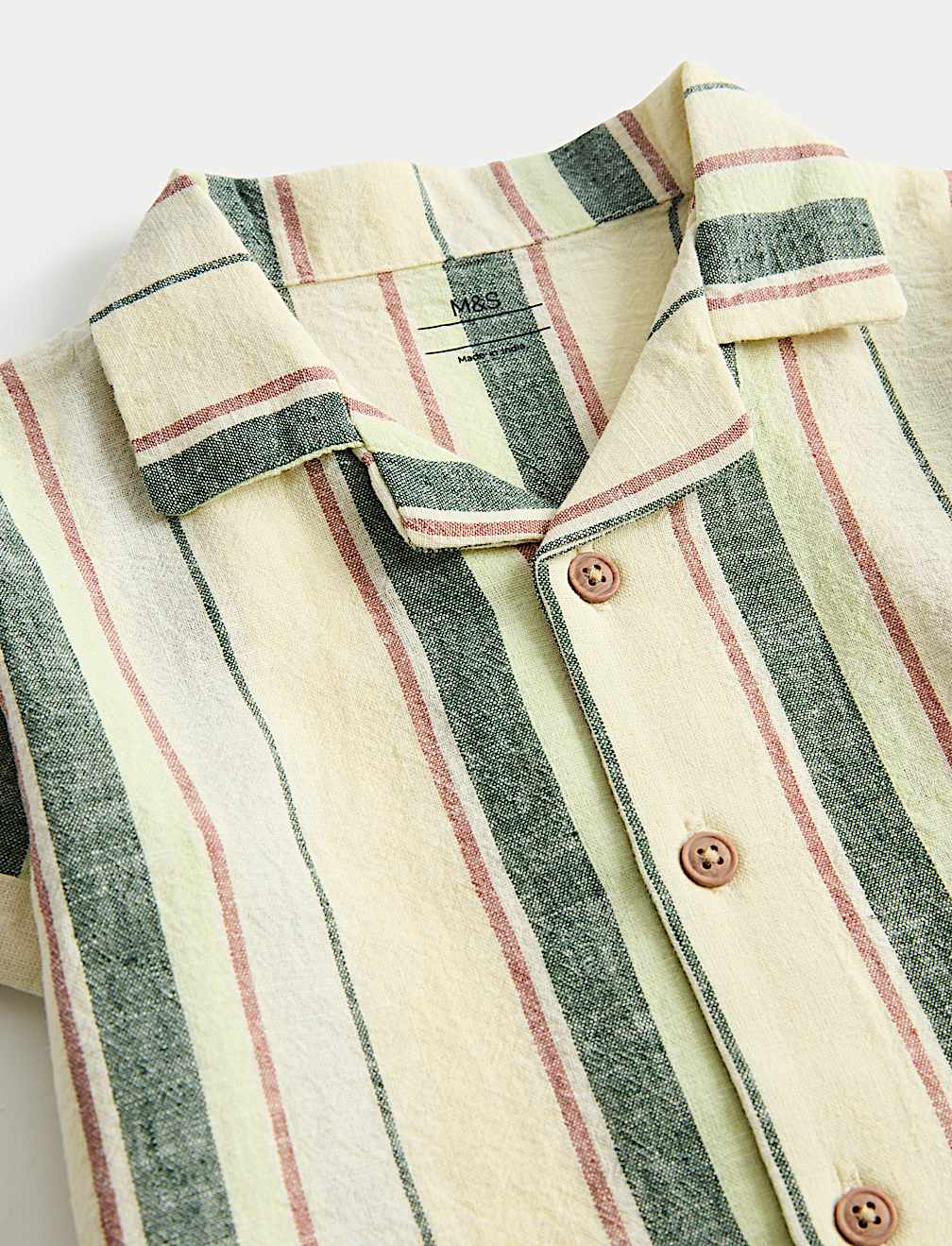 Cotton Linen Blend Striped Shirt (0-5 Yrs)