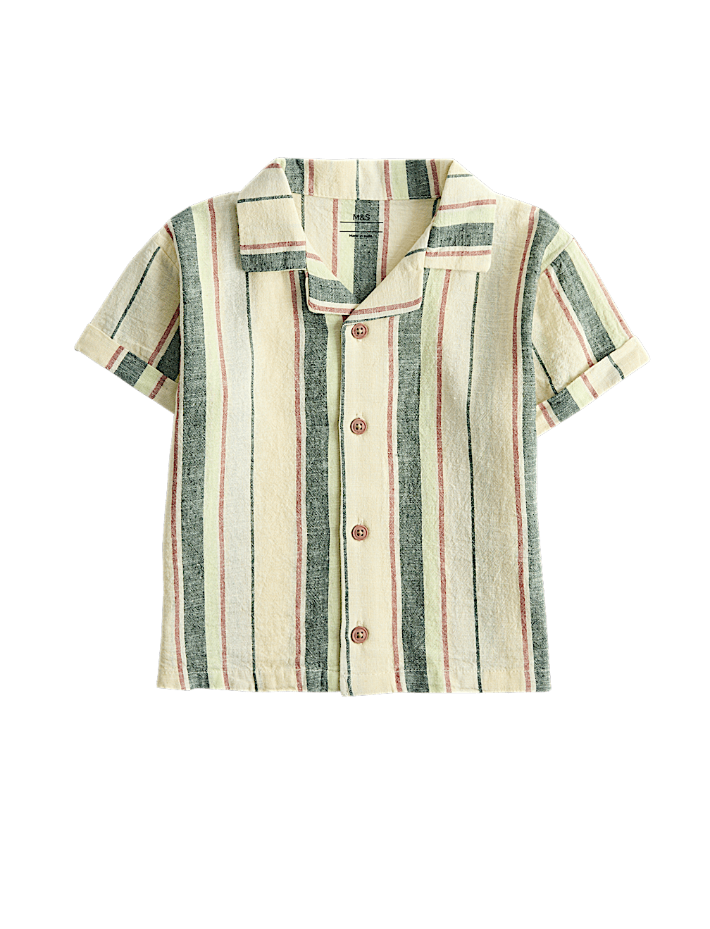 Cotton Linen Blend Striped Shirt (0-5 Yrs)
