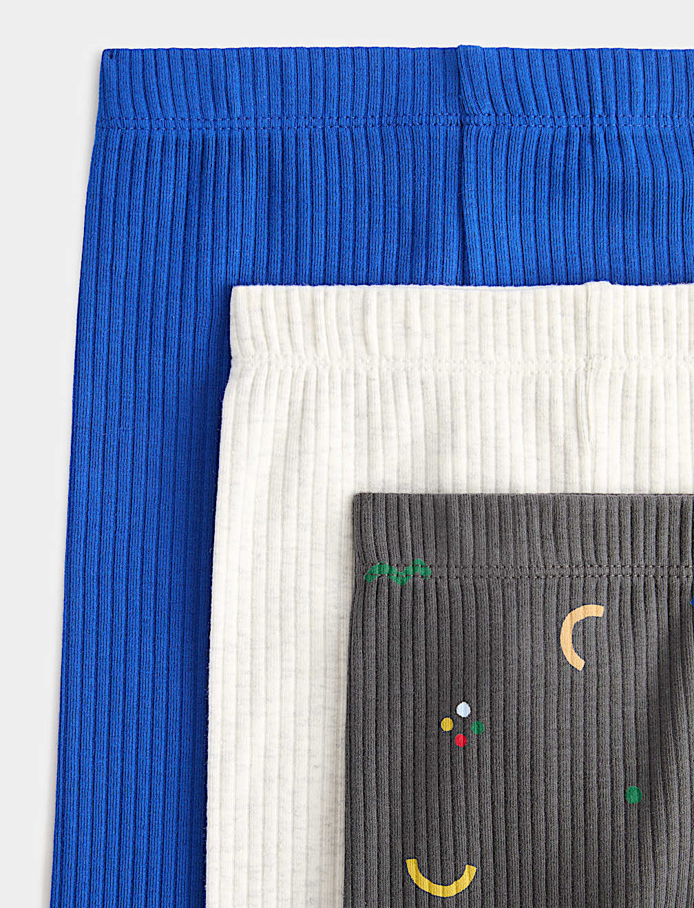 3 Pack Cotton Rich Abstract Ribbed Leggings (0 Mths-4 Yrs)