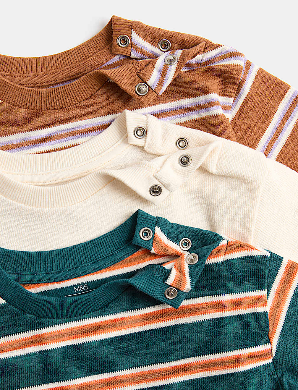3 Pack Pure Cotton Striped Tops (0-5 Yrs)
