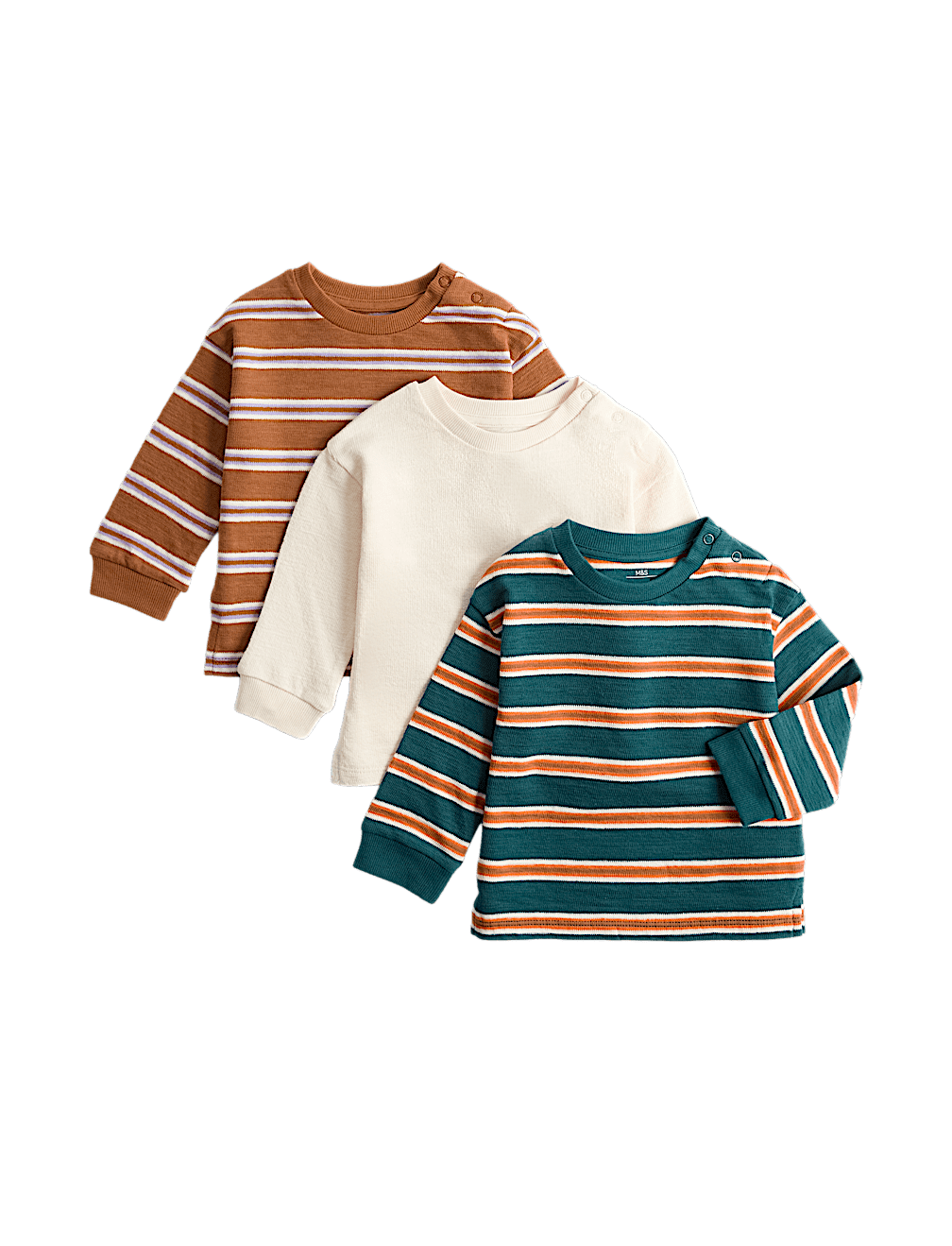 3 Pack Pure Cotton Striped Tops (0-5 Yrs)