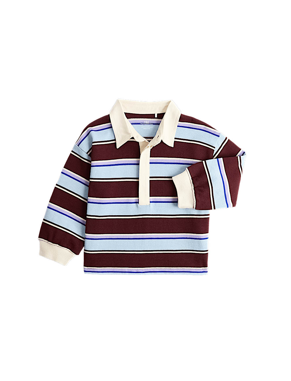 Pure Cotton Striped Rugby Shirt (0-5 Yrs)