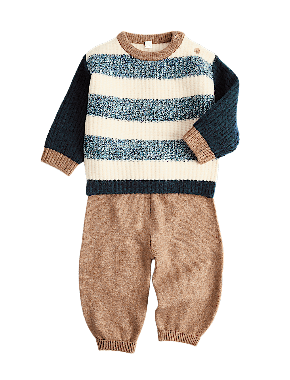 Knitted Striped Jumper and Jogger Outfit (0-3 Yrs)