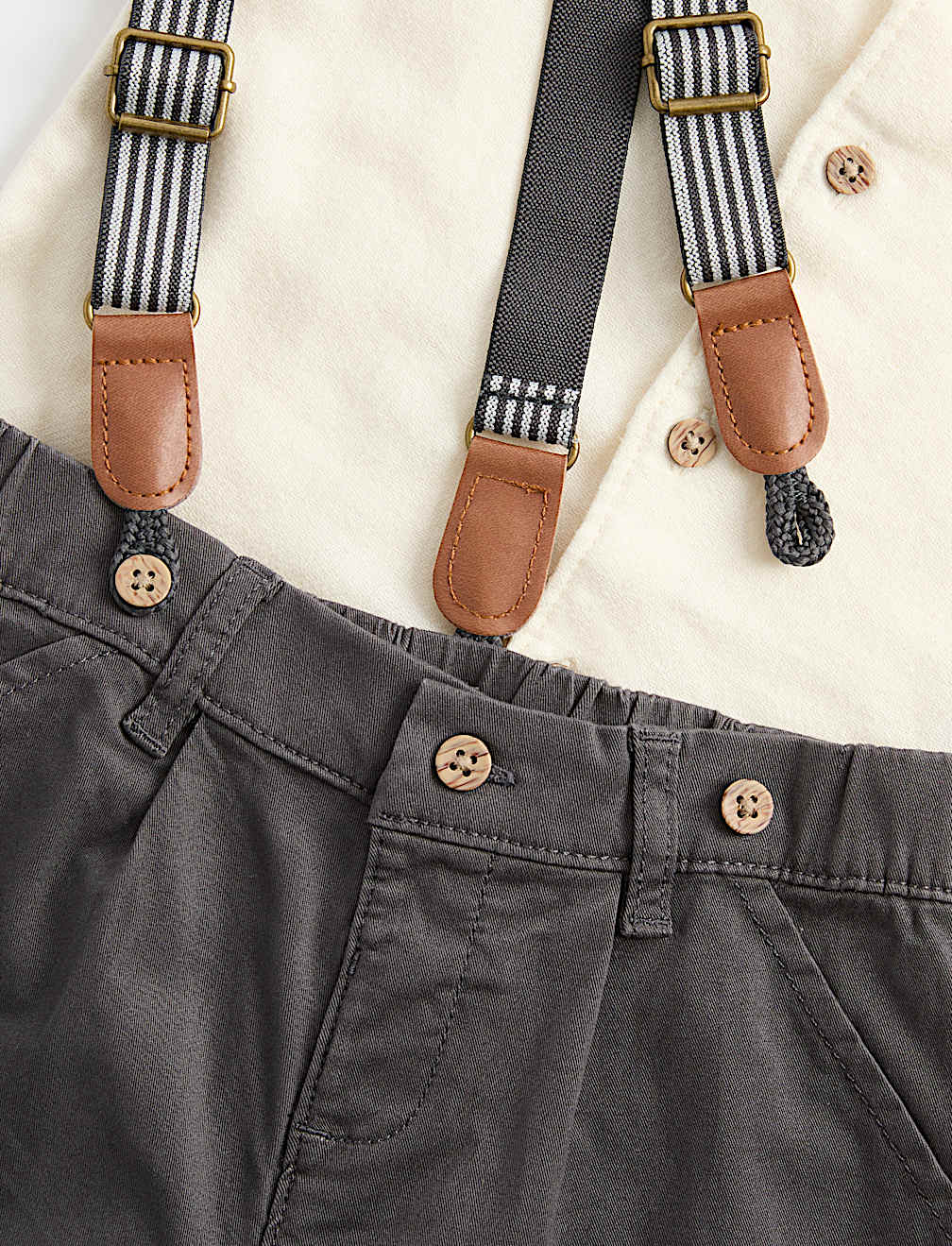 Cotton Shirt, Trouser and Braces Outfit (0-5 Yrs)