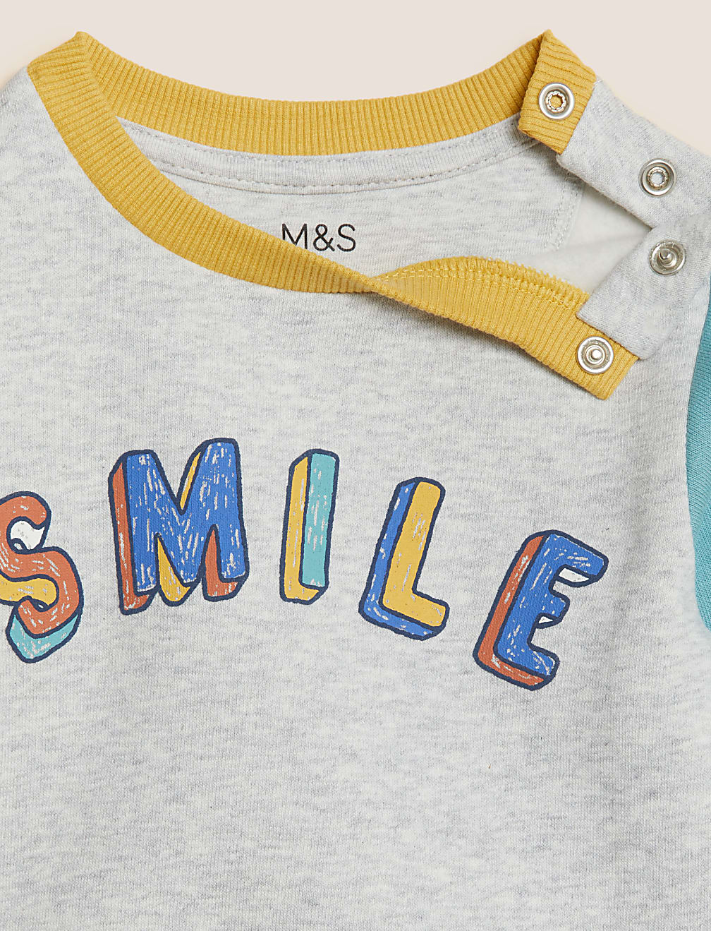 Cotton Rich Smile Slogan Sweatshirt