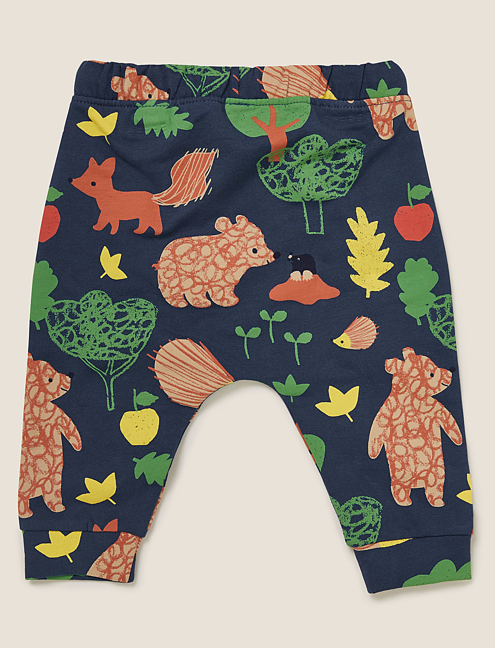 Cotton Woodland Animal Print Joggers (0-3 Yrs)