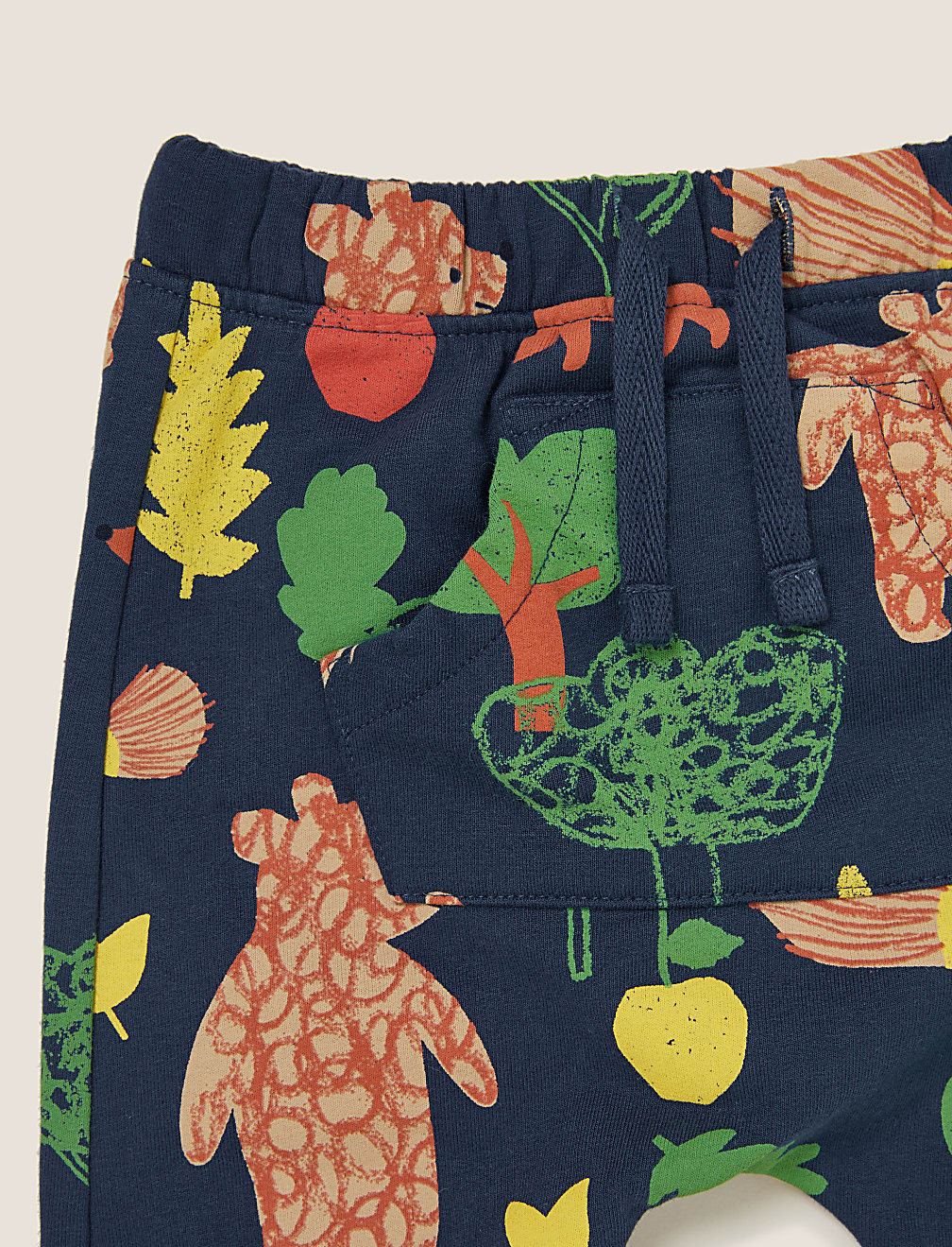 Cotton Woodland Animal Print Joggers (0-3 Yrs)