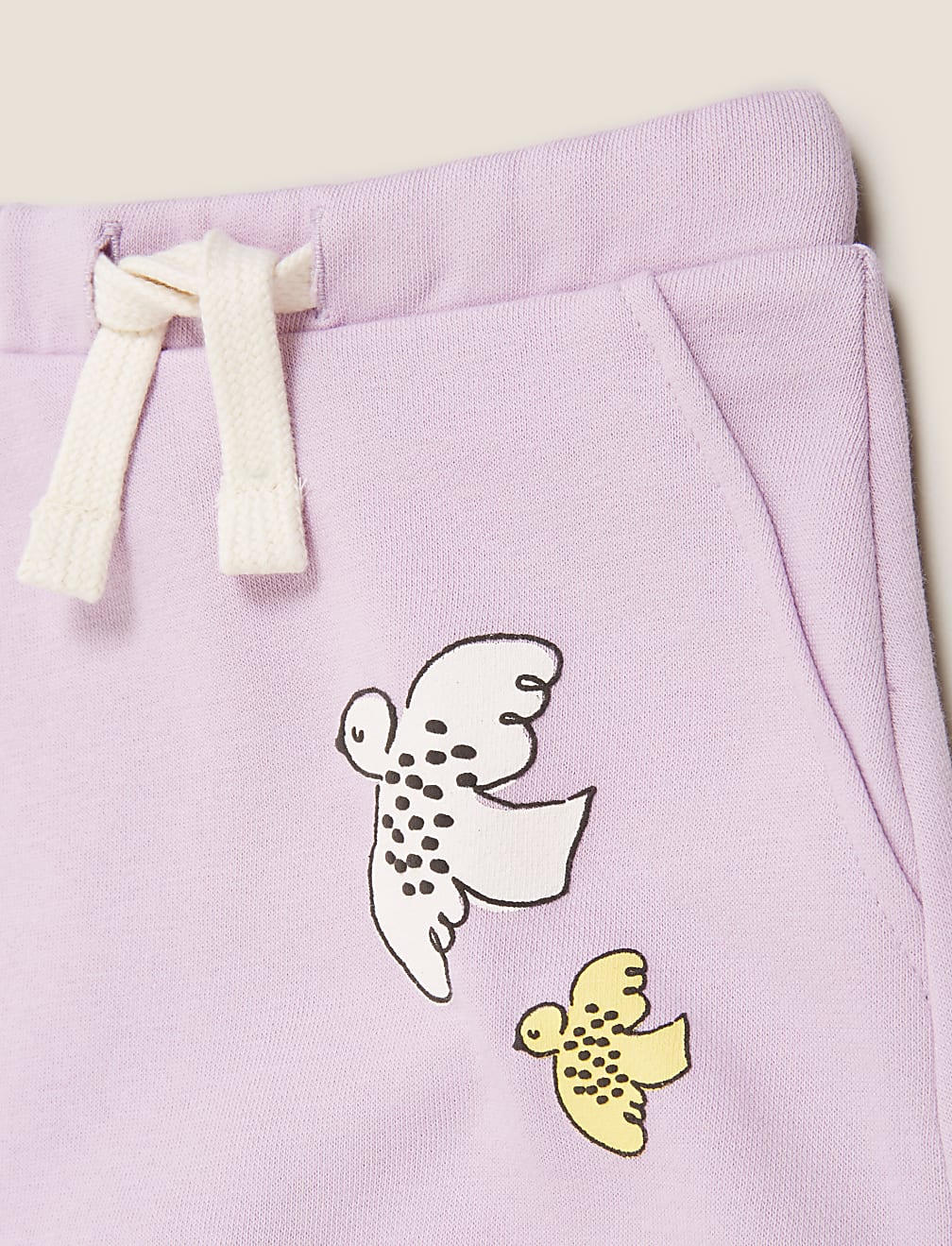 Cotton Bird Print Joggers