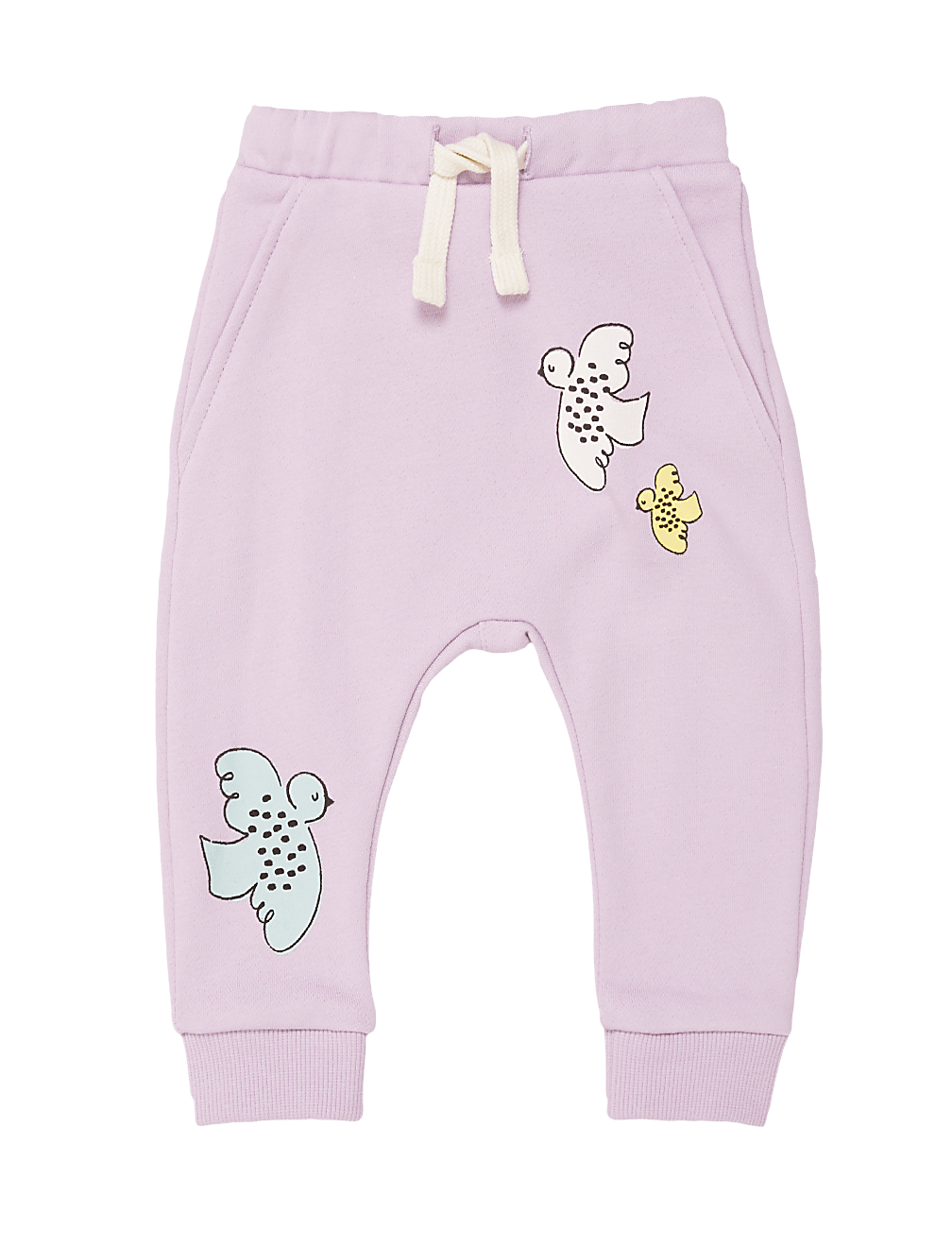 Cotton Bird Print Joggers