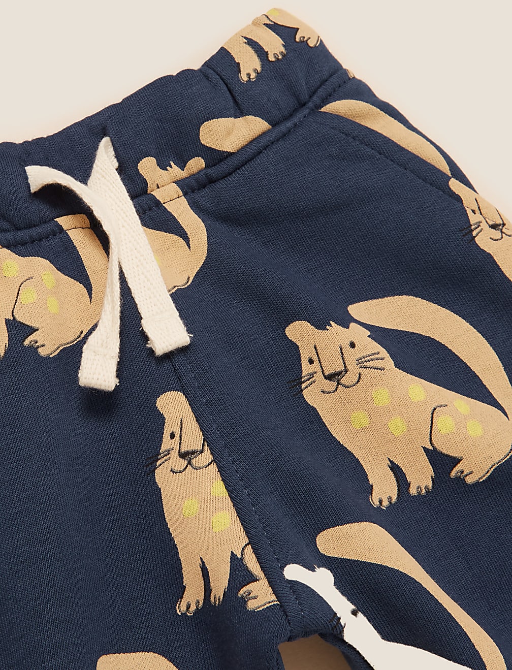 Cotton Cat Print Joggers
