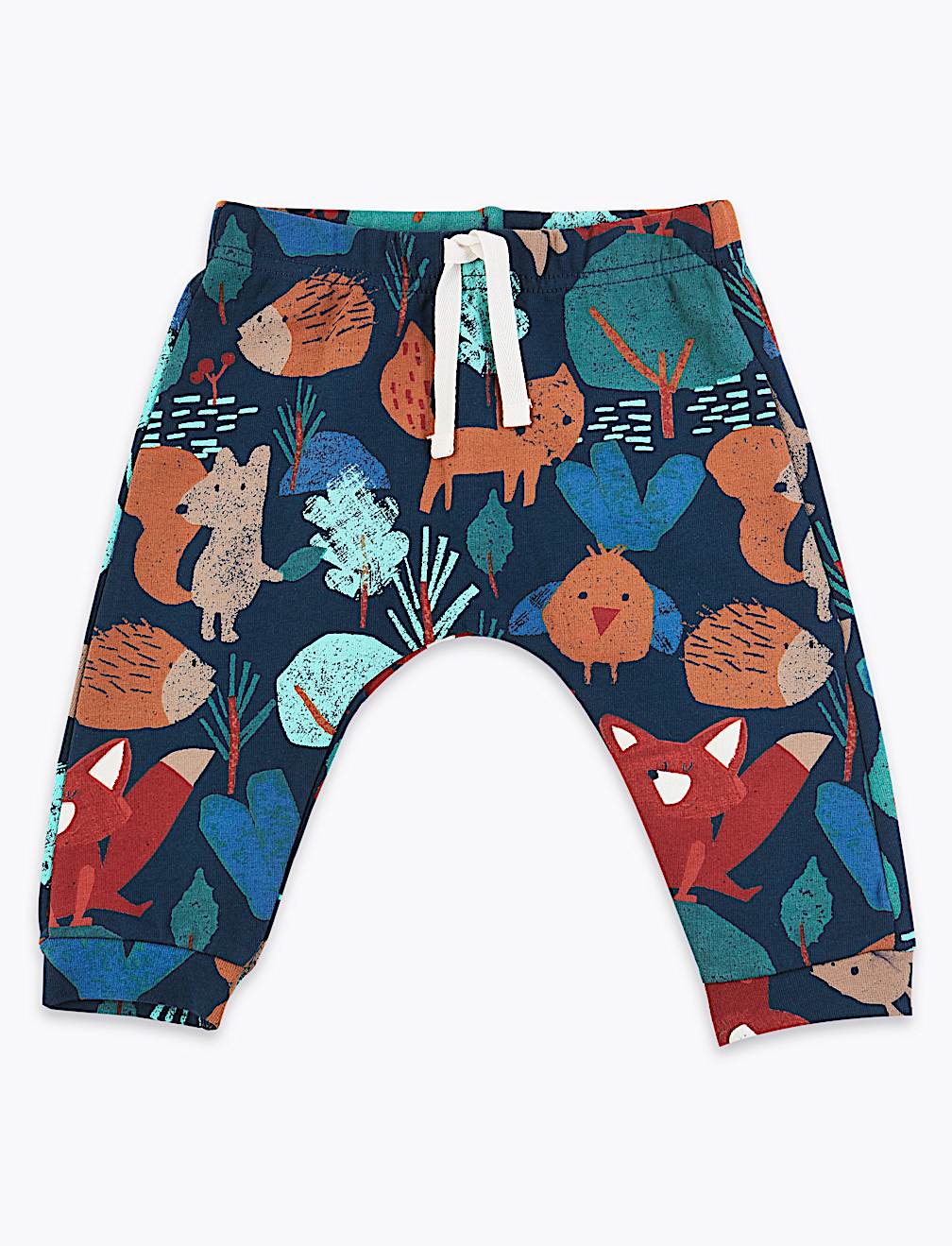 2 Pack Organic Cotton Woodland Print Joggers