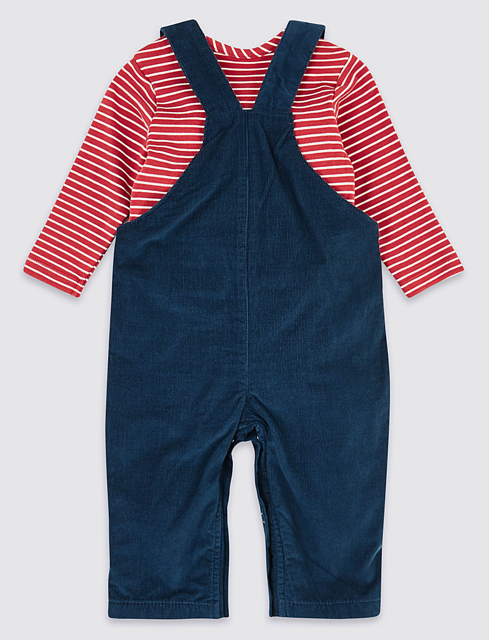 Pure Cotton Two Piece Dungarees Outfit (0-3 Yrs)