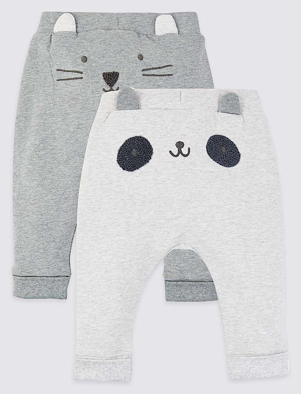 2 Pack Face Print Joggers (7lbs-3 Yrs)
