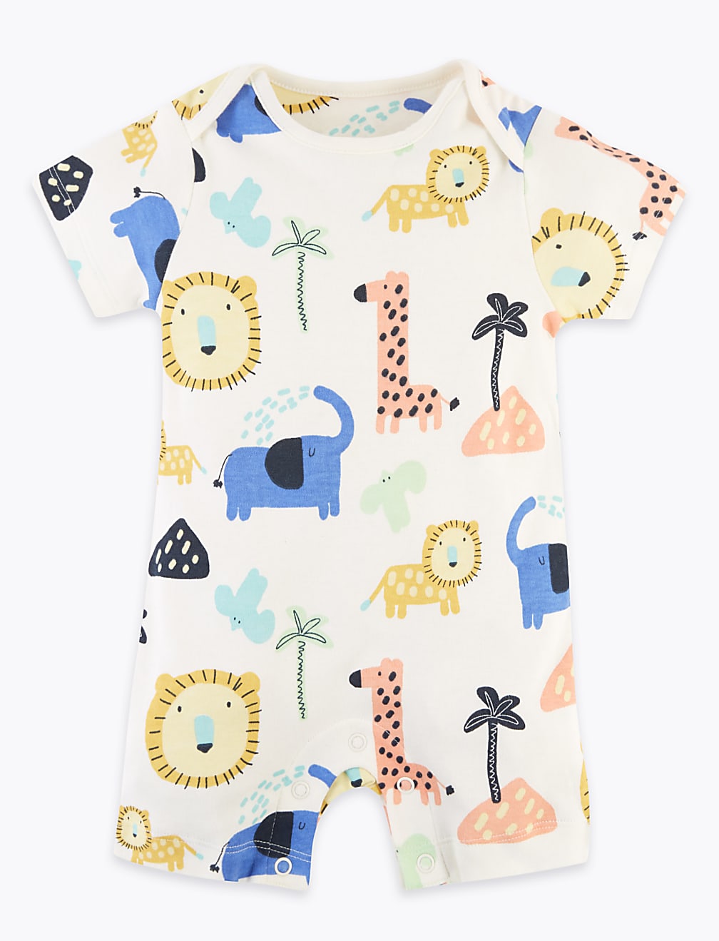 3 Pack Pure Cotton Safari Rompers (6½lbs-3 Yrs)