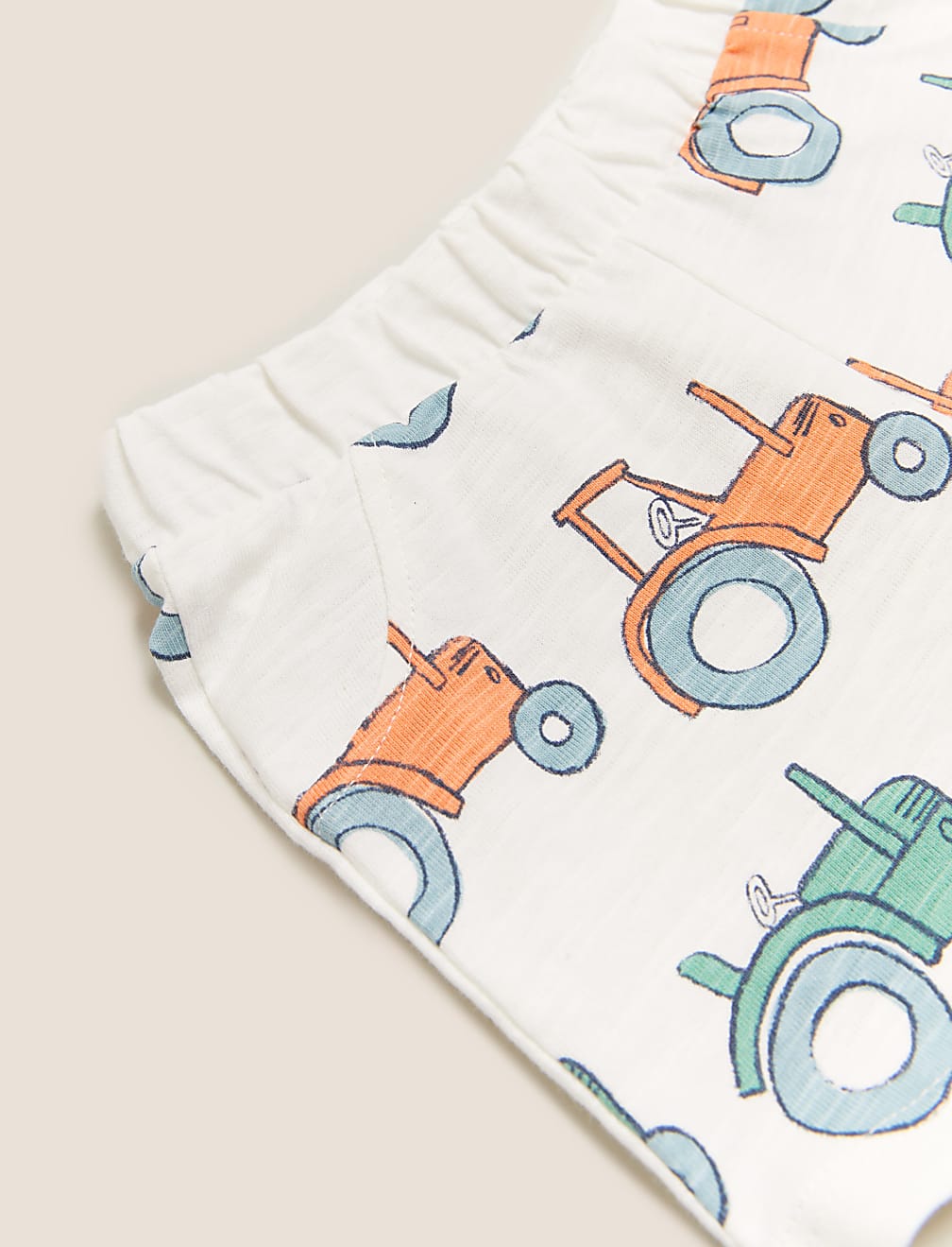 Organic Cotton Tractor Print Shorts