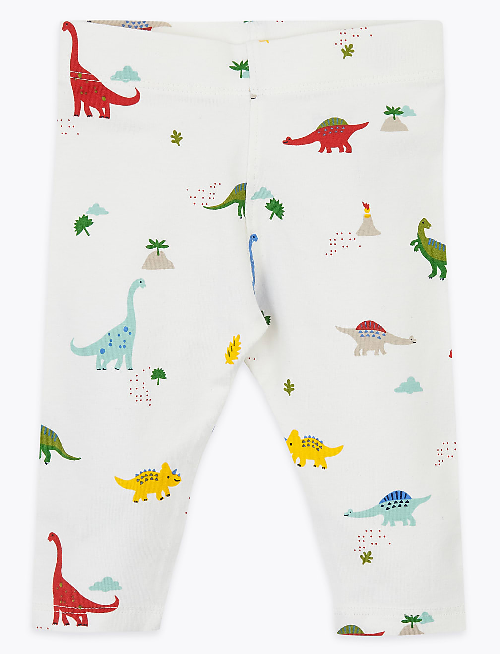 3 Pack Cotton Dinosaur Print Leggings (0-3 Yrs)