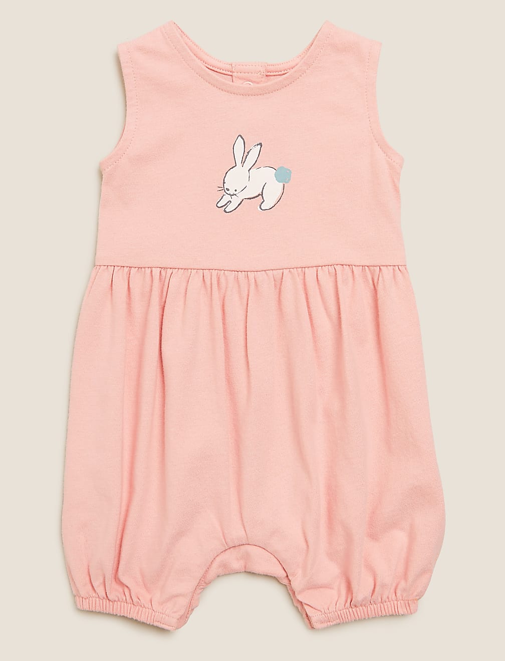 Organic Cotton Bunny Romper (0-3 Yrs)