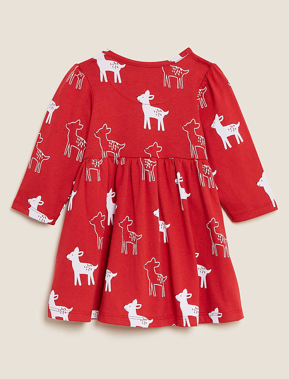 Pure Cotton Deer Print Dress (0-3 Yrs)