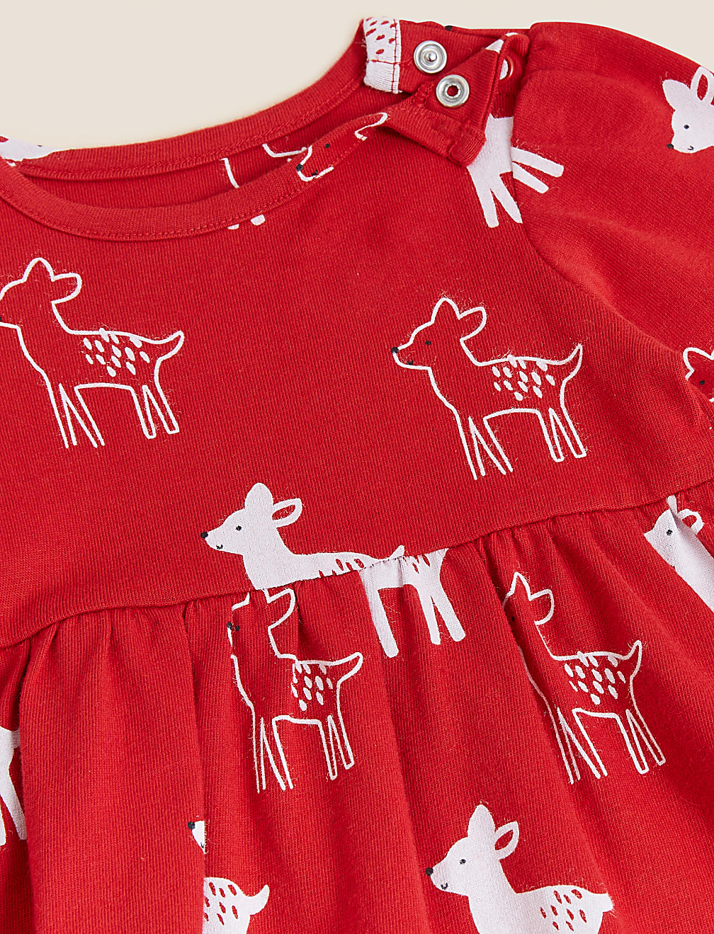 Pure Cotton Deer Print Dress (0-3 Yrs)