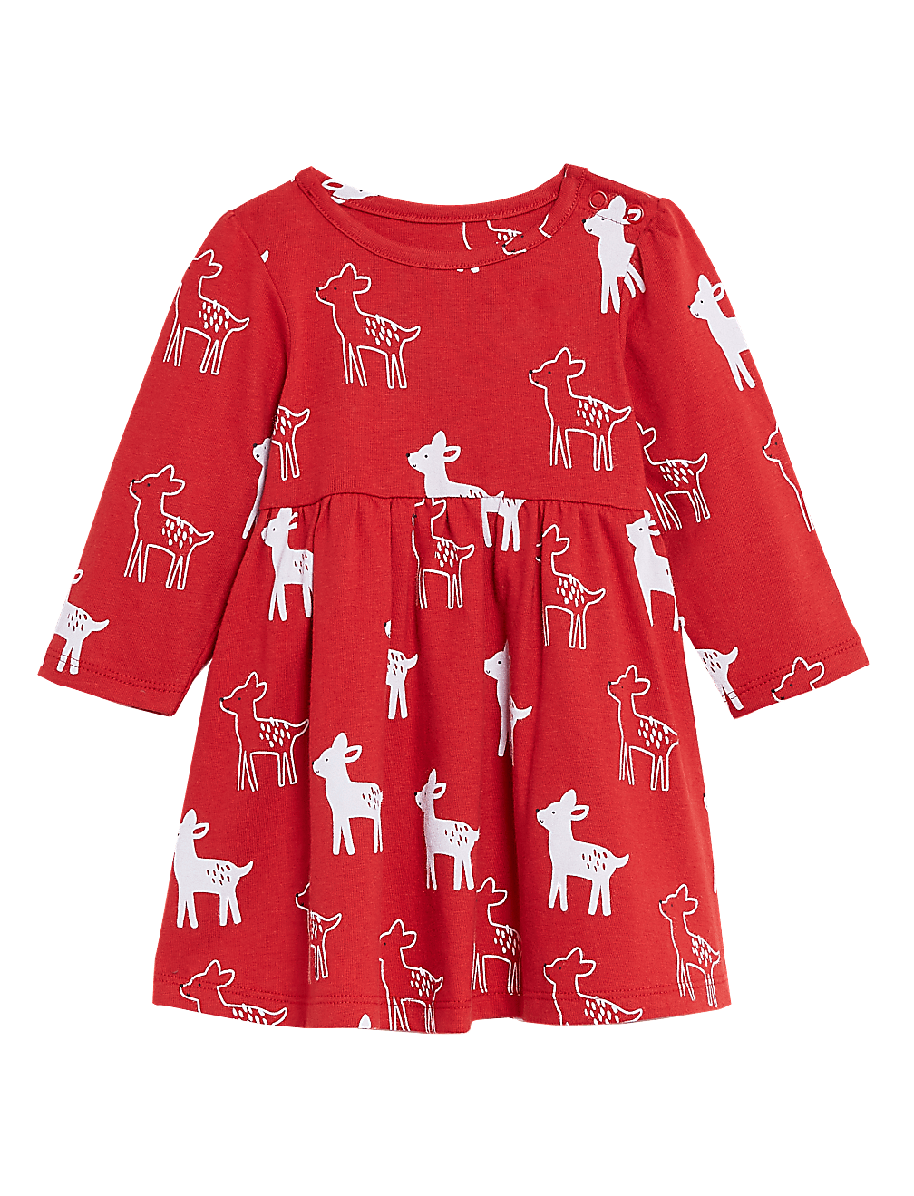 Pure Cotton Deer Print Dress (0-3 Yrs)