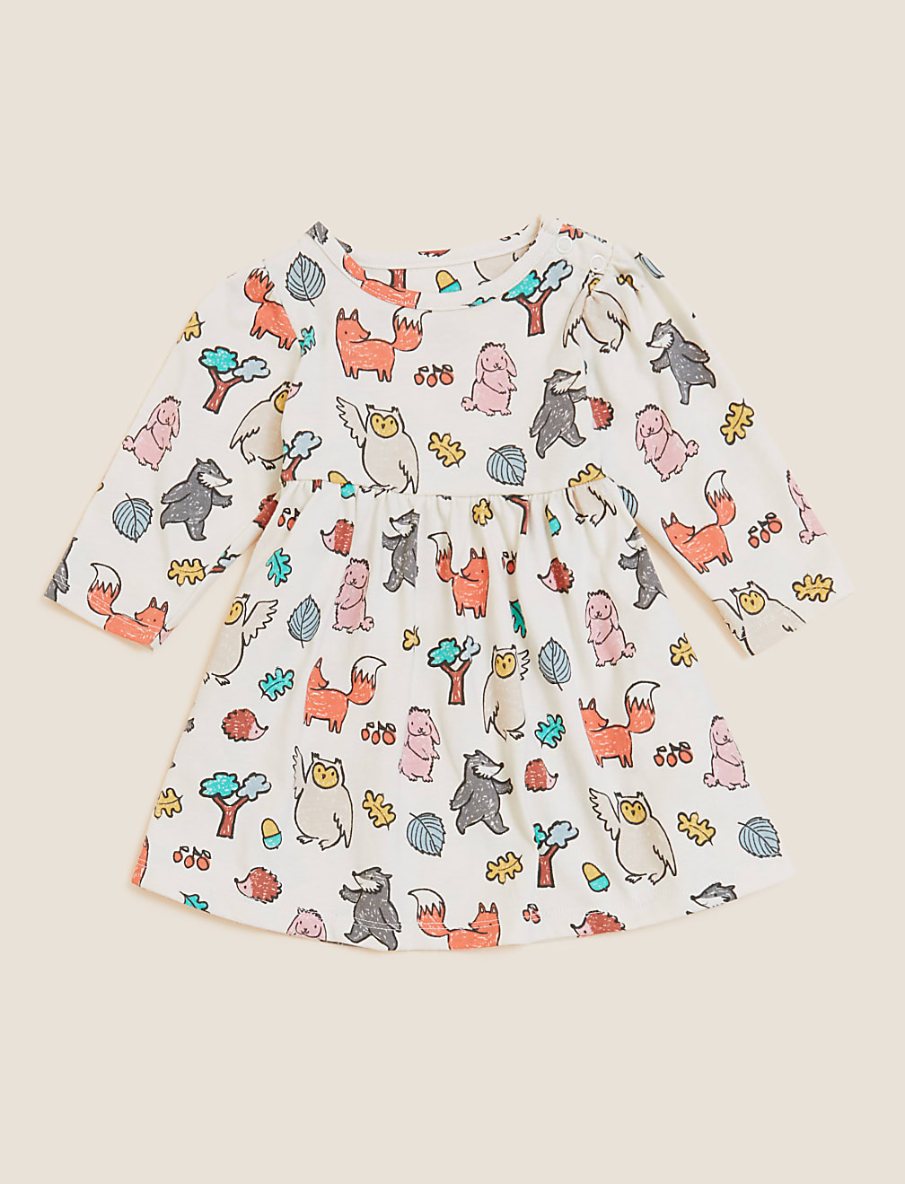 Pure Cotton Woodland Print Dress (0-3 Yrs)