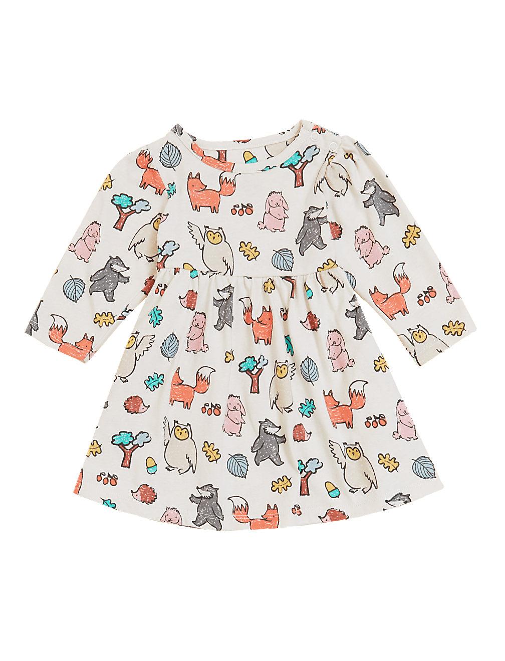 Pure Cotton Woodland Print Dress (0-3 Yrs)