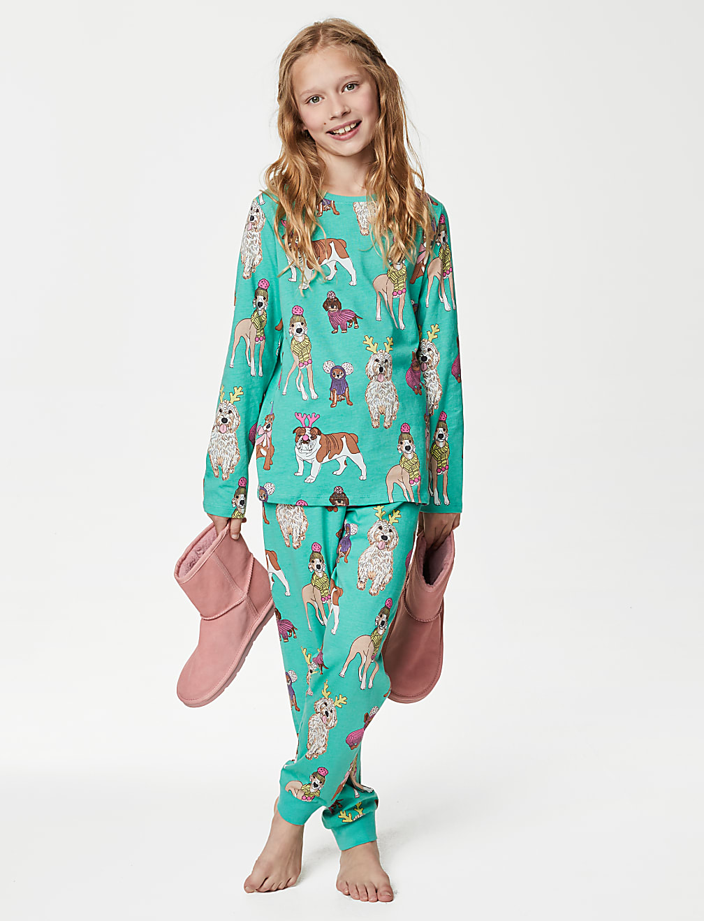 Cotton Rich Christmas Dog Pyjamas (6-16 Yrs)