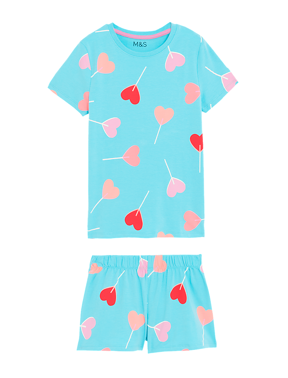 Cotton Rich Heart Lolly Short Pyjama Set