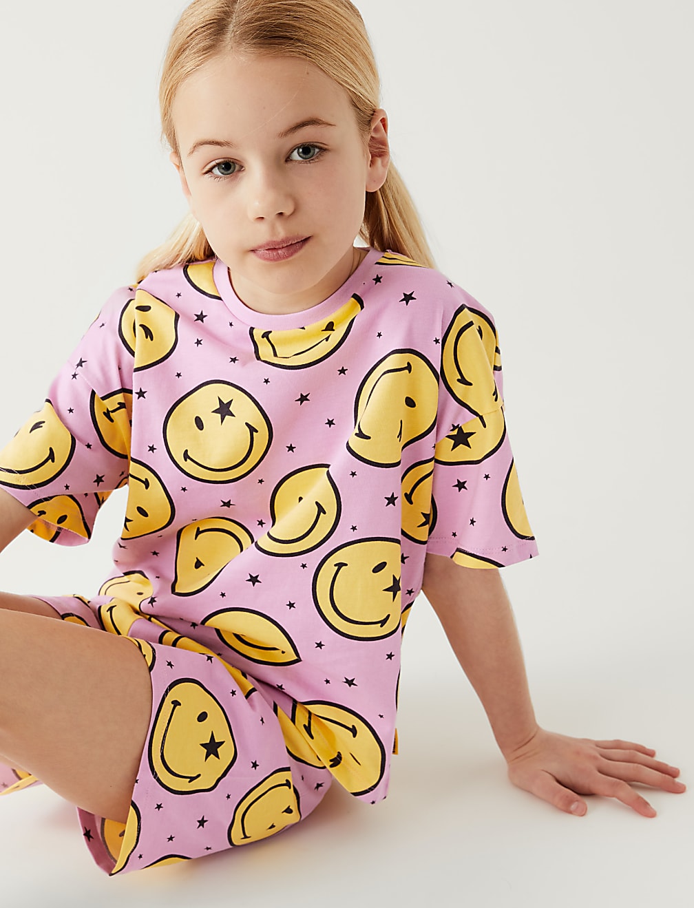 Pure Cotton Smiley Print Short Pyjama Set