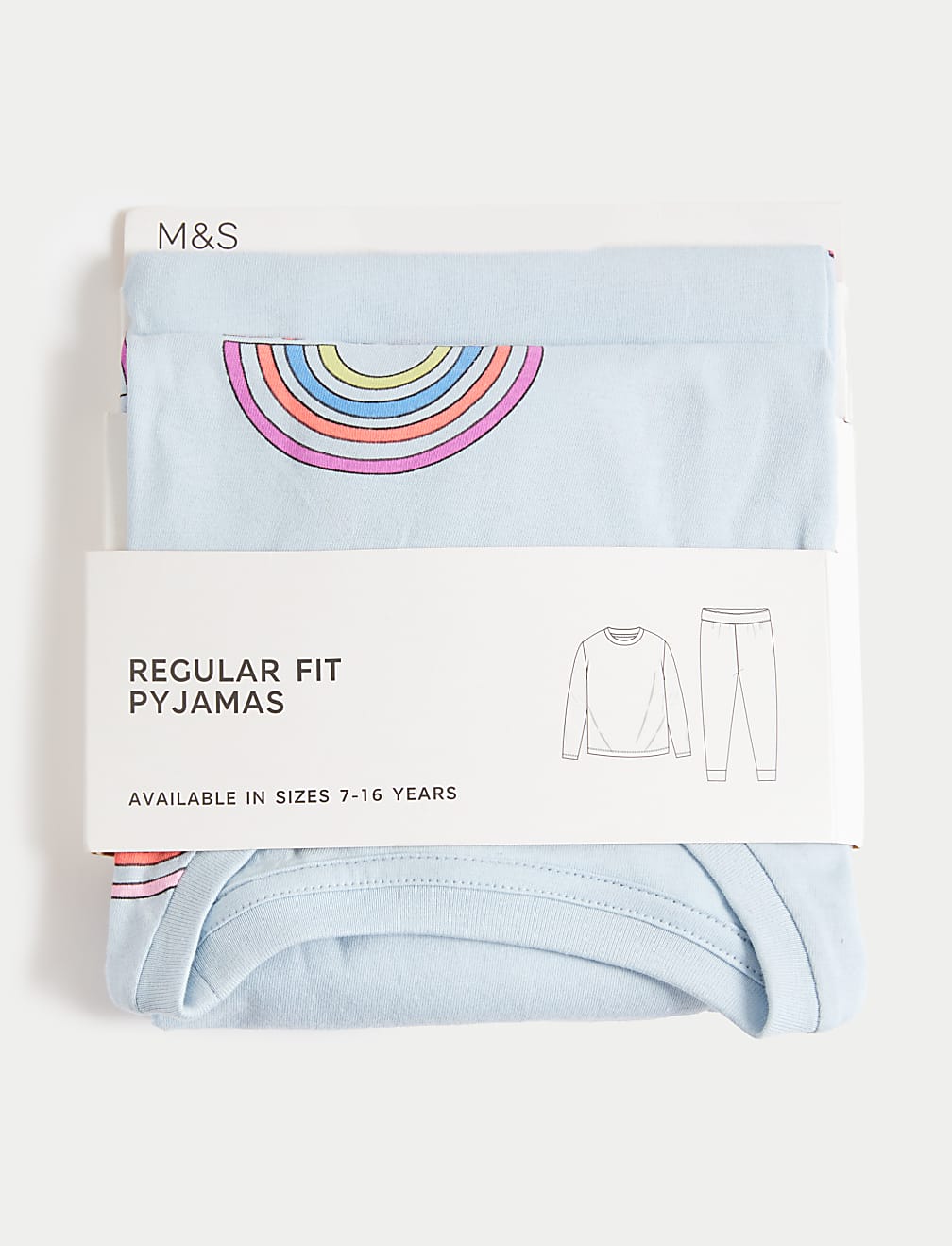 Pure Cotton Rainbow Pyjamas (7-14 Yrs)