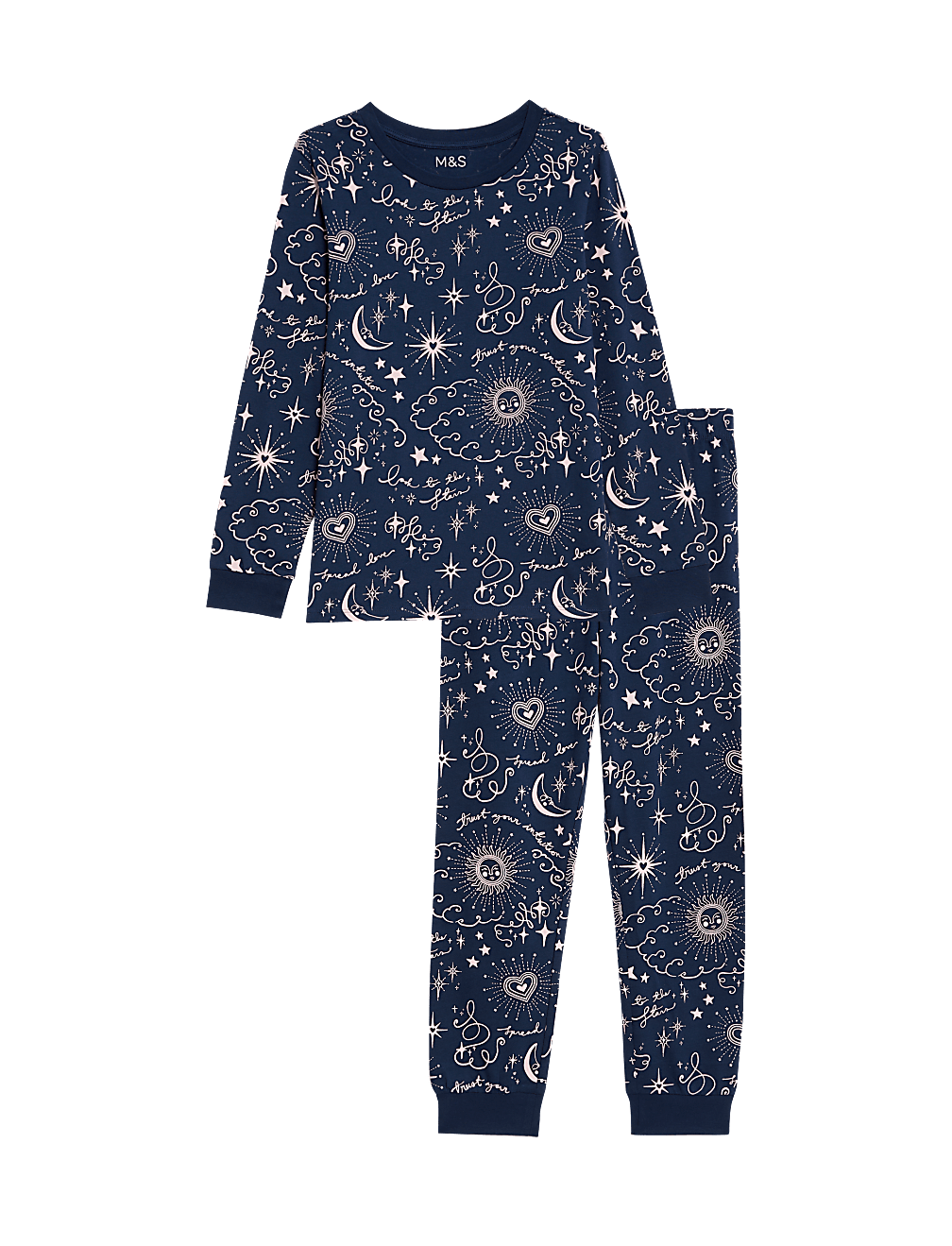 Pure Cotton Celestial Print Pyjamas (7-14 Yrs)