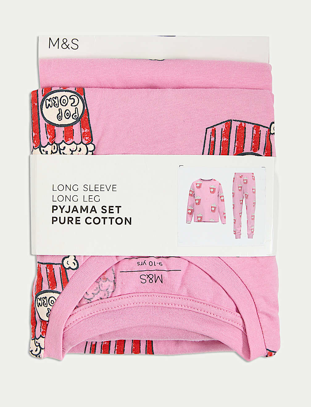 Pure Cotton Popcorn Pyjamas (1-16 Yrs)