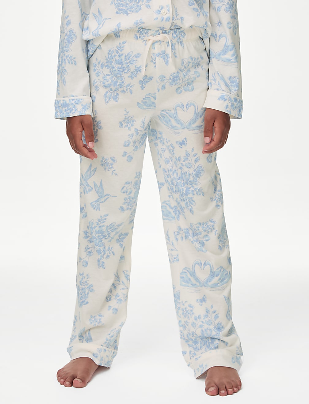 Cotton Modal Floral Pyjamas with Scrunchie (3-16 Yrs)