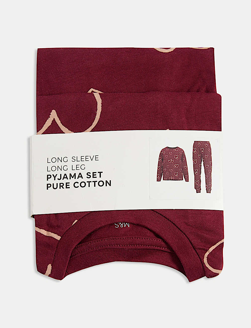 Pure Cotton Heart Pyjamas (1-16 Yrs)