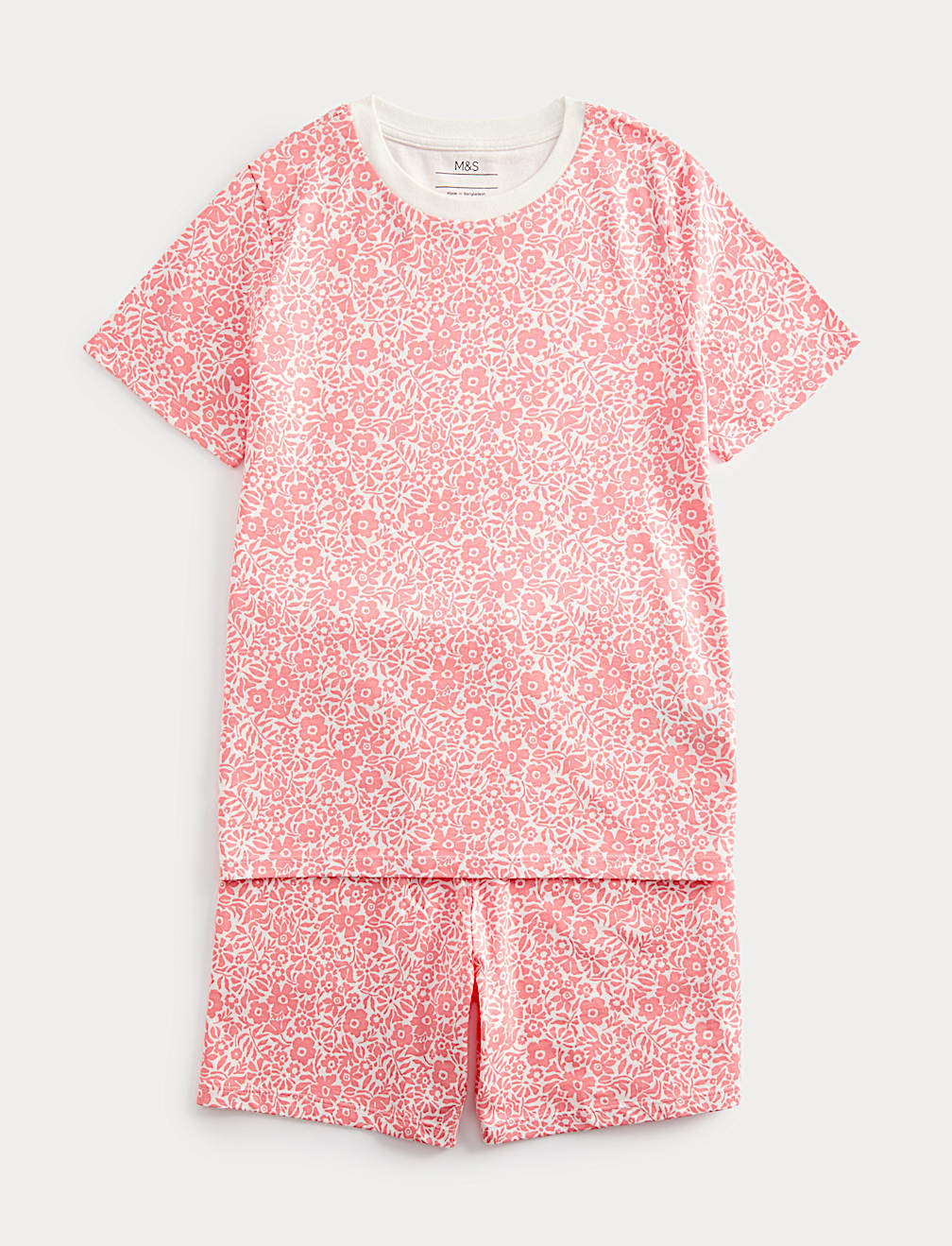 Pure Cotton Floral Short Pyjamas (1-16 Yrs)