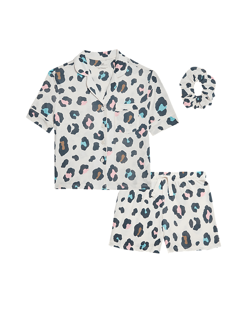 Modal Blend Leopard Pyjamas with Scrunchie (3-16 Yrs)