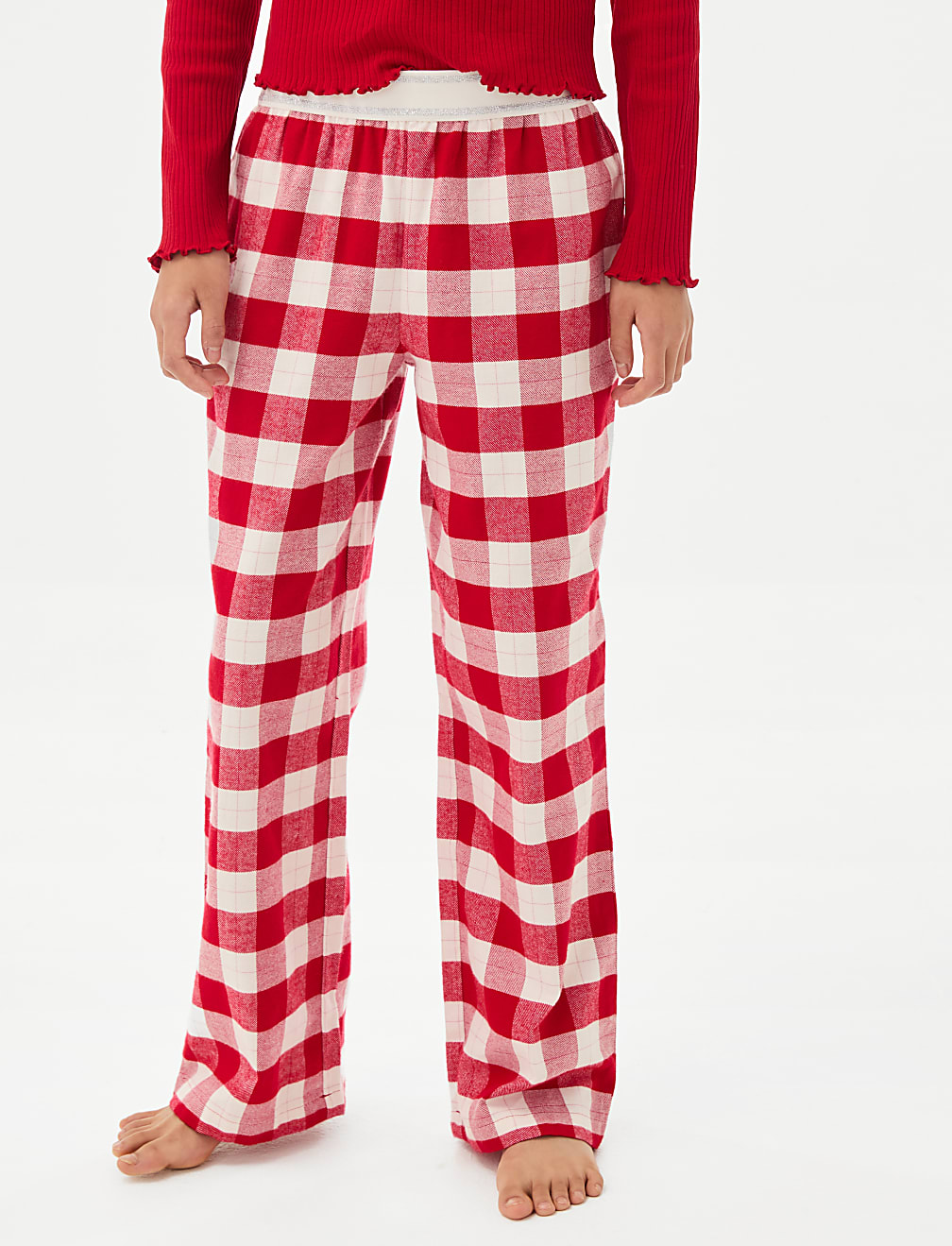 Cotton Rich Checked Rib Pyjamas (6-16 Yrs)