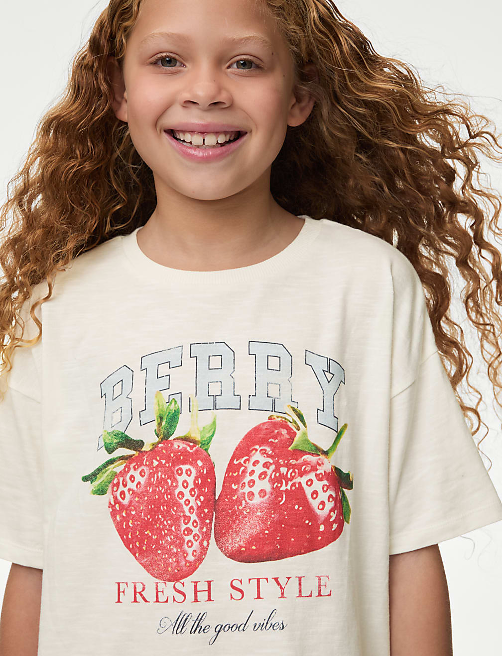 Pure Cotton Strawberry & Checked Pyjamas (3-16 Yrs)