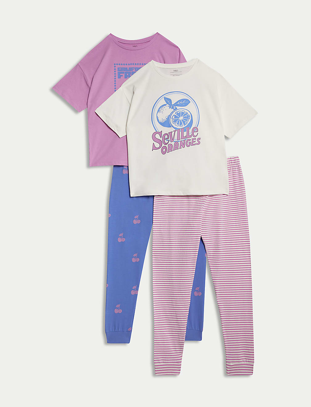 2pk Cotton Rich Printed Pyjama Sets (3-16 Yrs)