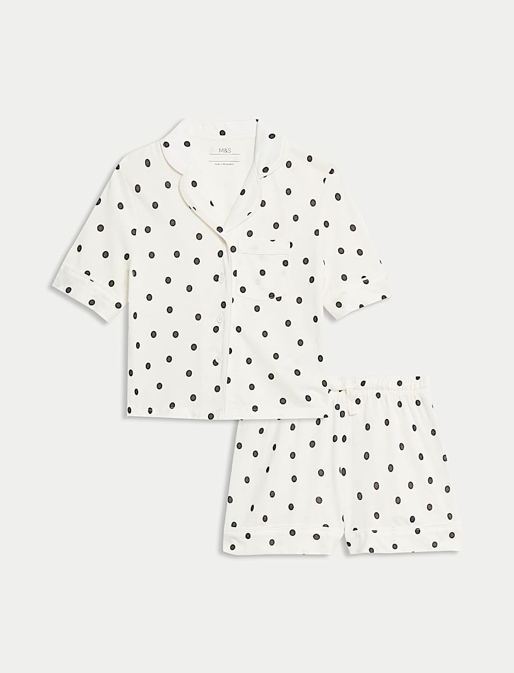 Cotton Blend Polka Dot Revere Pyjamas (3-16 Yrs)