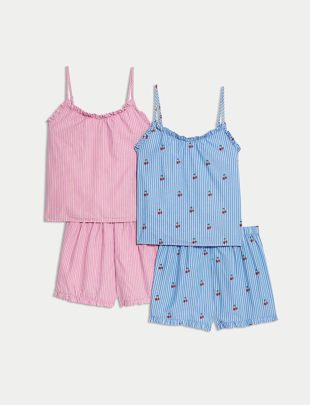 2pk Pure Cotton Fruit Pyjama Sets (6-16 Yrs)