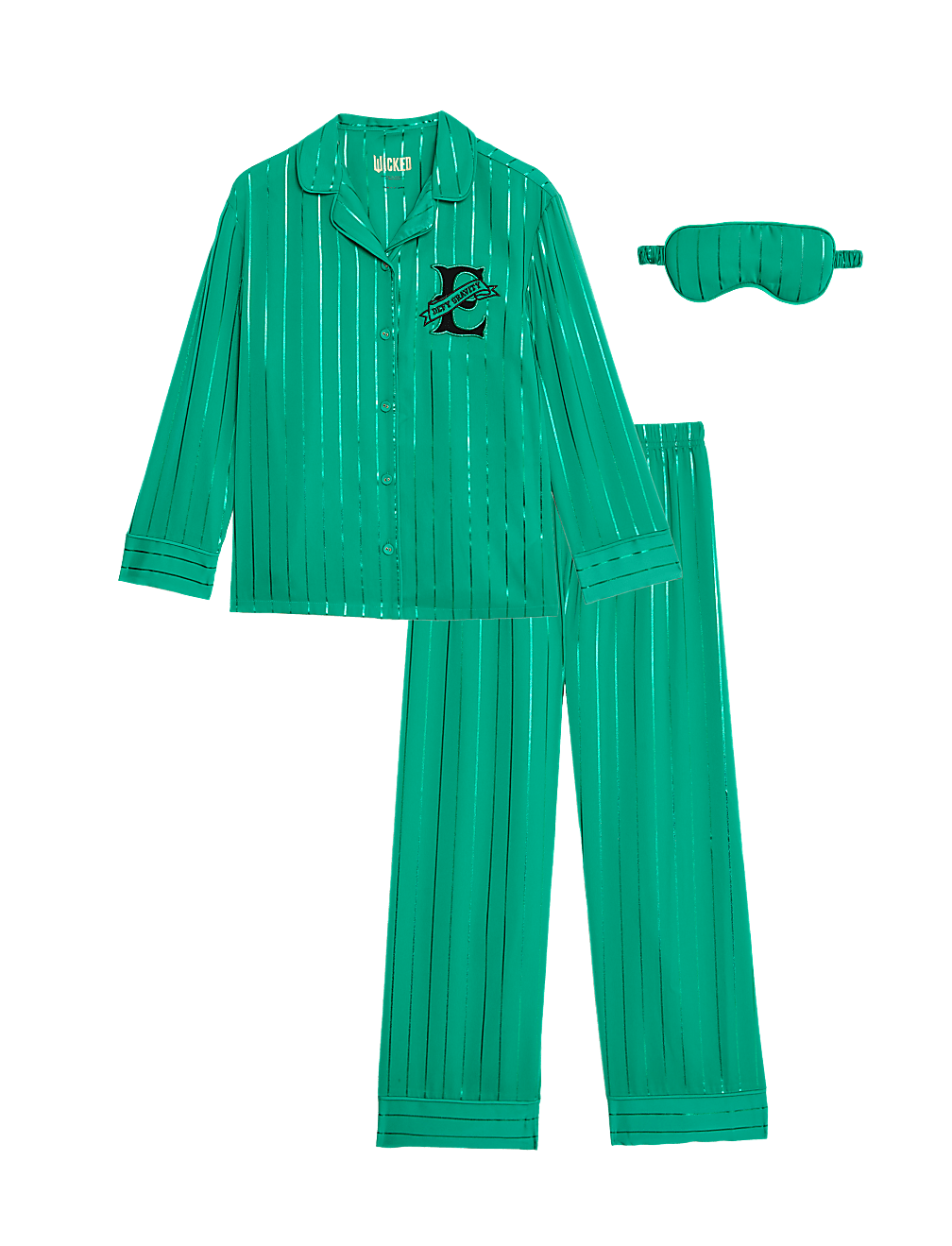 Wicked™ Satin Elphaba Pyjamas with Eye Mask (6-16 Yrs)