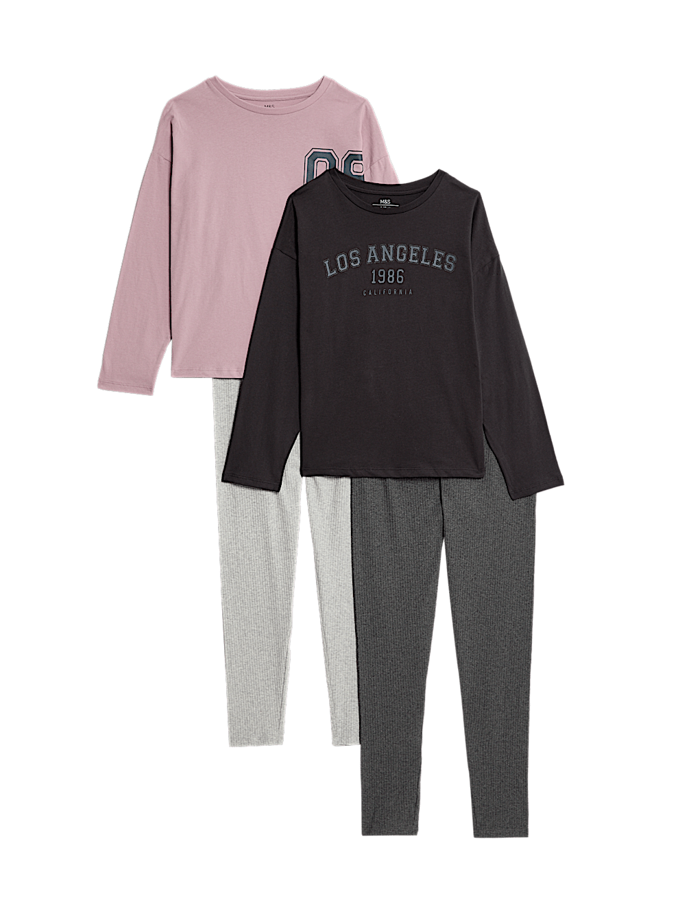 2pk Cotton Rich Slogan Pyjama Sets (6-16 Yrs)