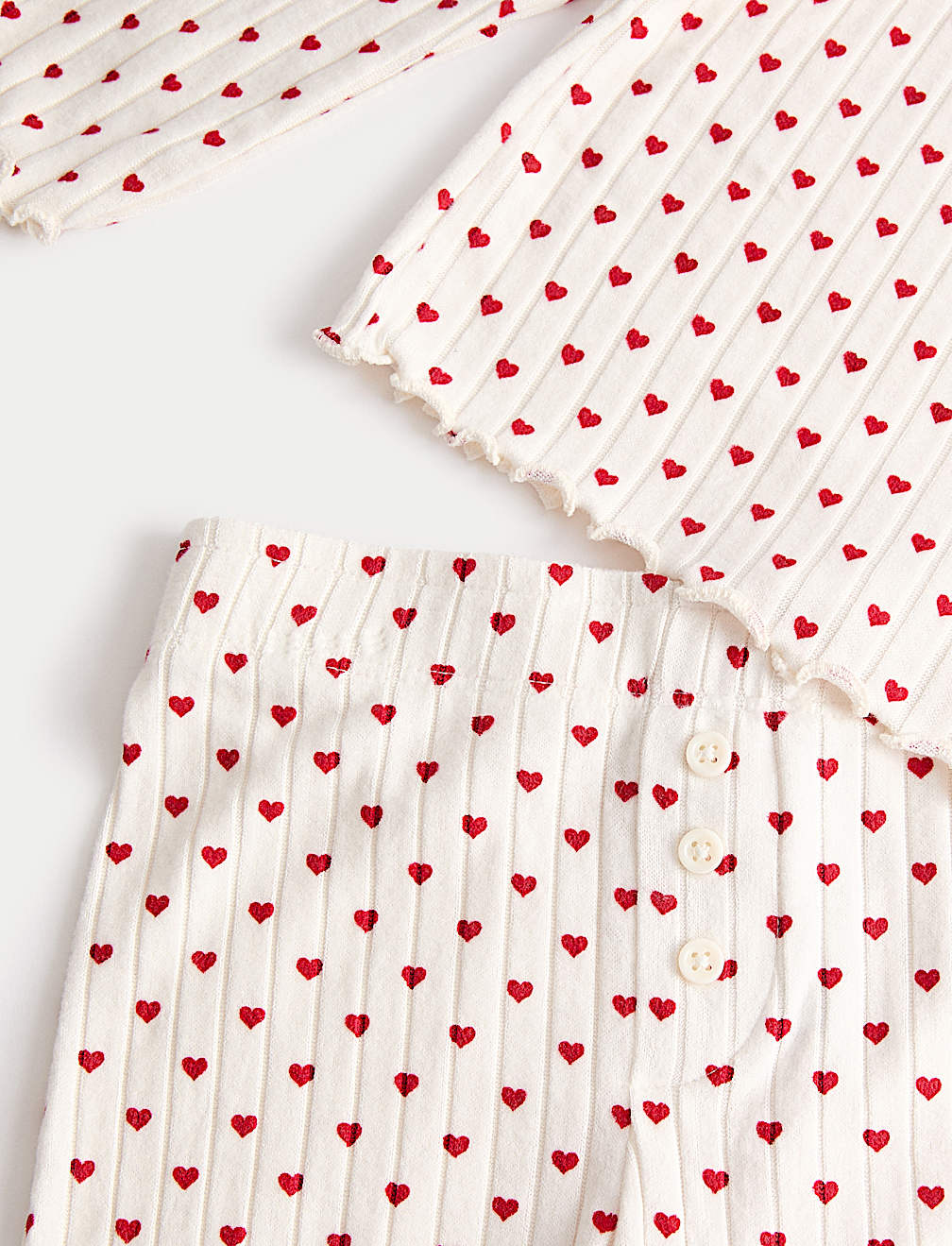 Cosy Ribbed Heart Pyjamas (1-16 Yrs)